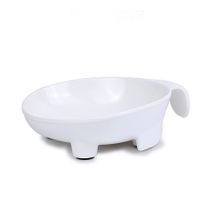Small Scoop Plates for Elderly - Adaptive Plates with Handles, One Handed Adaptive Equipment, Disabled Products, Non Skid Melamine Bowls with Handles 17CM Milky White
