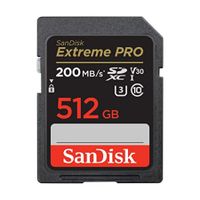 512GB Extreme PRO SDXC UHS-II Memory Card - C10, U3, V90, 8K, 4K, Full HD Video, SD Card - SDSDXDK-512G-GN4IN