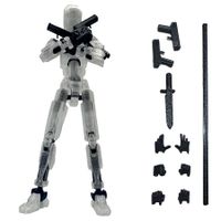 3D Printed 5.54-inch Movable Robot Dummy13,Full Body Mechanical Doll,Desk Decoration,Creative Gifts (Transparent)