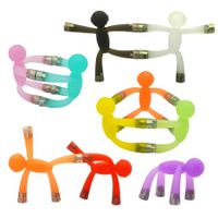 10 Pcs Mini Man Magnetic Toy,Translucent Novelty Toys,Rubber Magnet Men Toy Fridge Magnets Humanoid Magnetic Toy Kids Travel Toys (Multicolor)