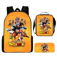 3pcs Dragon Ball Cartoon Backpack Set Travel Backpack 43cm Multi-Function Daypack Large Capacity Shoulder Bag for Daily Life Christmas Birthday Gifts