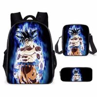 3pcs Dragon Ball Cartoon Backpack Set Travel Backpack 43cm Multi-Function Daypack Large Capacity Shoulder Bag for Daily Life Christmas Birthday Gifts