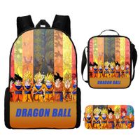 3pcs Dragon Ball Cartoon Backpack Set Travel Backpack 43cm Multi-Function Daypack Large Capacity Shoulder Bag for Daily Life Christmas Birthday Gifts