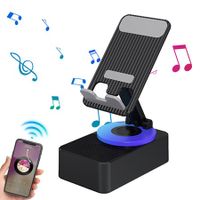 Phone Stand With Speaker,4 In 1 Collapsible Phone Stand Wireless Speaker,360 Degree Rotation Portable Phone Stand For Phones And Tablets