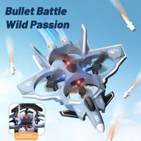 EVA Fighter Drone with HD Camera and Dual Battery RC, Quadcopter with Assisted Landing, Small Plane for Kids and Beginners