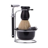 Men's Shaving Brush Kit Men Shaving Grooming Care Tools Includes Manual Safety Razor,Shaving Brush,Shaving Bowl Shaving Stand,Nice Gift Sets for Dad Men