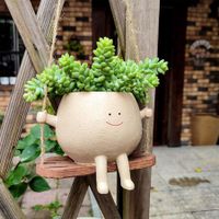 Swing Hanging Planter Cute Planter Pots for Outdoor  Indoor Plants Succulent Pots for String Resin with Drainage Hole Gifts