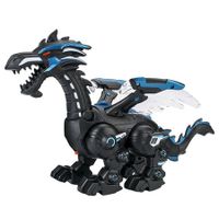 Black - Robot Dinozaur,Electronic Walking Dinozaur Toy with Water Mist Sprays, Roaring Sound Toy for Boys Kids