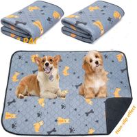 Washable Pee Pad for Dogs, 2 Packs Non-Slip Puppy Training Pads, Fast Absorbent Pet Whelping Pads, Puppy Playpen Mat  (70*100cm-Grey)