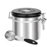1.2L Airtight Coffee Container, Stainless Steel Coffee Bean Storage Container with Spoon, Coffee Container for Beans, Grounds, Sugar Flour, Tea Cereals
