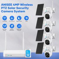 4x Wifi Security Camera Wireless CCTV Home PTZ Outdoor Solar System 4MP 16CH NVR