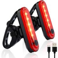 2 Pack Rechargeable Bike Tail Light, Red Bike Tail Light at Night, Bike Tail Lights with Battery Life, Easy to Install on Any Bike Trailer