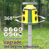 Outdoor Animal Repeller,Multi-Frequency Automatic Operation,360 Degree No Blind Spot Driving,Detection Range Size Adjustment,Ultrasonic Alarm Sound