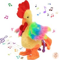 (Yellow)Robot Chicken Pet Toys Electronic Screaming Rooster Electric Funny Dance Sing Soft Plush Toy Music For Kids Birthday,Christmas,Estate,Gift
