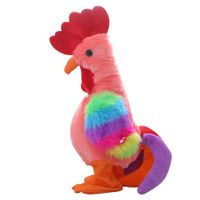 (Pink)Robot Chicken Pet Toys Electronic Screaming Rooster Electric Funny Dance Sing Soft Plush Toy Music For Kids Birthday,Christmas,Estate,Gift