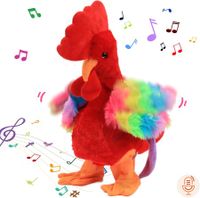 (Red)Robot Chicken Pet Toys Electronic Screaming Rooster Electric Funny Dance Sing Soft Plush Toy Music For Kids Birthday,Christmas,Estate,Gift
