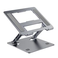 Laptop Stand with Stable Stand, Adjustable Desktop Riser, Aluminum Computer Stand Compatible with MacBook Air Pro, Dell XPS, HP, Lenovo, Silver