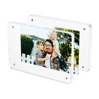 4x6 Acrylic Picture Frames, 2 Pack Clear Photo Frame, Transparent Free Standing Desktop Display Stand  Rounded Corner 2 pcs