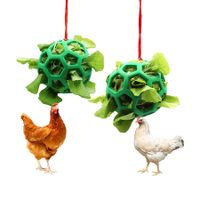 2pcs Chicken Vegetable Feeder Ball Hanging Feeding Toy, Poultry Fruit Holder Chicken Cabbage Feeder Treat Feeding Tool for Hens Chicken Coop Goose Duck Large Birds