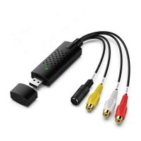 USB Video Capture Card Device, Audio Video Converter Grabber for RCA to USB-Convert VHS Mini DV VCR Hi8 DVD to Digital, for PC TV Tape Player Camcorder, MAC Windows Vista Compatible