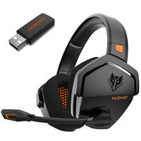 G06 Wireless Gaming Headset with Microphone for PS5, PS4, PC, Mac, 3-in-1, 2.4GHz Wireless for PlayStation, Bluetooth Mode for Switch, Wired Mode for Controller,Black Orange