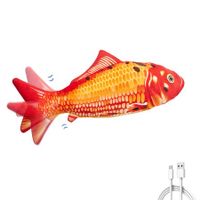 Cat Toys Flopping Fish with SilverVine and Catnip,Moving Cat Kicker,Floppy Wiggle Fish for Small Dogs,Interactive Motion Kitten Exercise Toys,Mice Animal Toys 10.5" (Red Koi)