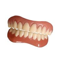 Instant Smile Comfort Fit Flex Teeth - Upper and Lower Matching Set, Natural Shade! Fix Your Smile at Home Within Minutes