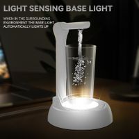 Desktop Water Bottle Dispenser - Smart Night Lights Countertop Water Dispenser Pump with 30 Degree Adjustable Angle for Home, Office, Outdoor(White)
