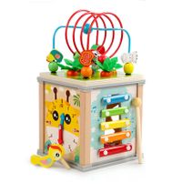 7 in 1 Activity Cube for Boys and Girls, Wooden Montessori Toys for Baby, Educational Learning Toys for Toddlers
