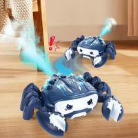 Crawling Crab Toy Fun Interactive Walking Moving Toy Sensory Induction Crabs with Spray(Blue)