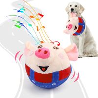Interactive Dog Toys, Jumping Squeaky Dog Toys Music Modes, Rechargeable Moving Dog Chew Toys(Red)