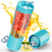 Portable Blender,Personal Size Blender for Shakes and Smoothies with 6 Ultra Sharp Blades,16 Oz Mini Blender USB Rechargeable Magnetic for Travel/Picnic/Office/Gym (Blue)