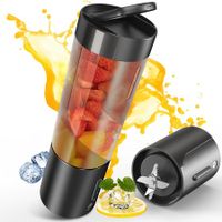 Portable Blender,Personal Size Blender for Shakes and Smoothies with 6 Ultra Sharp Blades,16 Oz Mini Blender USB Rechargeable Magnetic for Travel/Picnic/Office/Gym (Black)