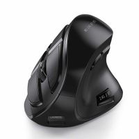 Ergonomic Mouse,Wireless Vertical Mouse,Rechargeable Optical Mice for Multi-Purpose Bluetooth USB Connection,Compatible With iOS Mac Windows Computers - Black