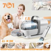 7 in 1 Pet Grooming Kit Dog Clipper Vacuum Cleaner Slicker Trimmer Remover Deshedding Brush  Cat Hair Groomer