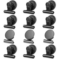 12Pack Fridge Magnets Refrigerator Magnets Magnetic Clips Heavy Duty Detailed List Display Fasteners on Home & Kitchen (Black)