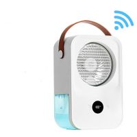 Desktop Cooling Fan Intelligent Voice Remote Control Water Cooling Fan USB Charging Mini Digital Display Air Conditioning FanVoice Control
