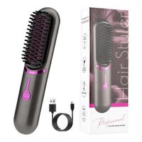 Cordless Hair Straightener Brush, Lightweight Protable Hair Straightening Brush for Outside Use