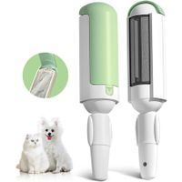 Pet Hair Remover Roller, Reusable Dog and Cat Hair Remover with Comfortable Non-Slip Handle, Portable Pet Hair Removal Tool with Base (Green),1 Pack