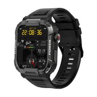 MK66 1.85 inch HD Screen bluetooth Calling  Rate  Pressure SpO2 Monitor IP68 Waterproof Outdoor Three-proofing Smart Watch Army Green