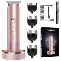 (Rose Gold)Hair Trimmer for Women,Waterproof Trimmer for Wet & Dry Use,Rechargeable Hair Trimmer,Electric Razor&Shaver with Standing Recharge Dock