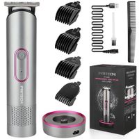 (Gray)Hair Trimmer for Women,Waterproof Bikini Trimmer for Wet & Dry Use,Rechargeable Hair Trimmer,Electric Razor&Shaver with Standing Recharge Dock
