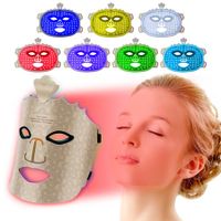 7 Color Red Light Mask, Wireless LED Face Mask Light with Eye Protection Cushion, Lightweight Soft Silicone for Face