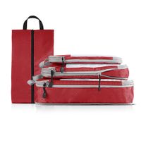 4 pcs Pack  Travel Luggage Compression Bags - Lightweight, Dustproof, and Versatile Storage Organizers Color Red