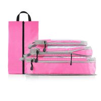 4 pcs Pack  Travel Luggage Compression Bags - Lightweight, Dustproof, and Versatile Storage Organizers Color Pink