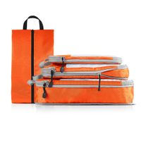 4 pcs Pack  Travel Luggage Compression Bags - Lightweight, Dustproof, and Versatile Storage Organizers Color Orange