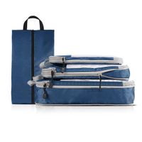 4 pcs Pack  Travel Luggage Compression Bags - Lightweight, Dustproof, and Versatile Storage Organizers Color Navy Blue