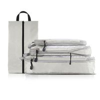 4 pcs Pack  Travel Luggage Compression Bags - Lightweight, Dustproof, and Versatile Storage Organizers Color Light Grey
