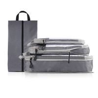 4 pcs Pack  Travel Luggage Compression Bags - Lightweight, Dustproof, and Versatile Storage Organizers Color Grey