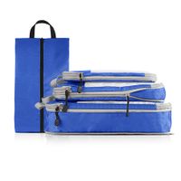 4 pcs Pack  Travel Luggage Compression Bags - Lightweight, Dustproof, and Versatile Storage Organizers Color Blue